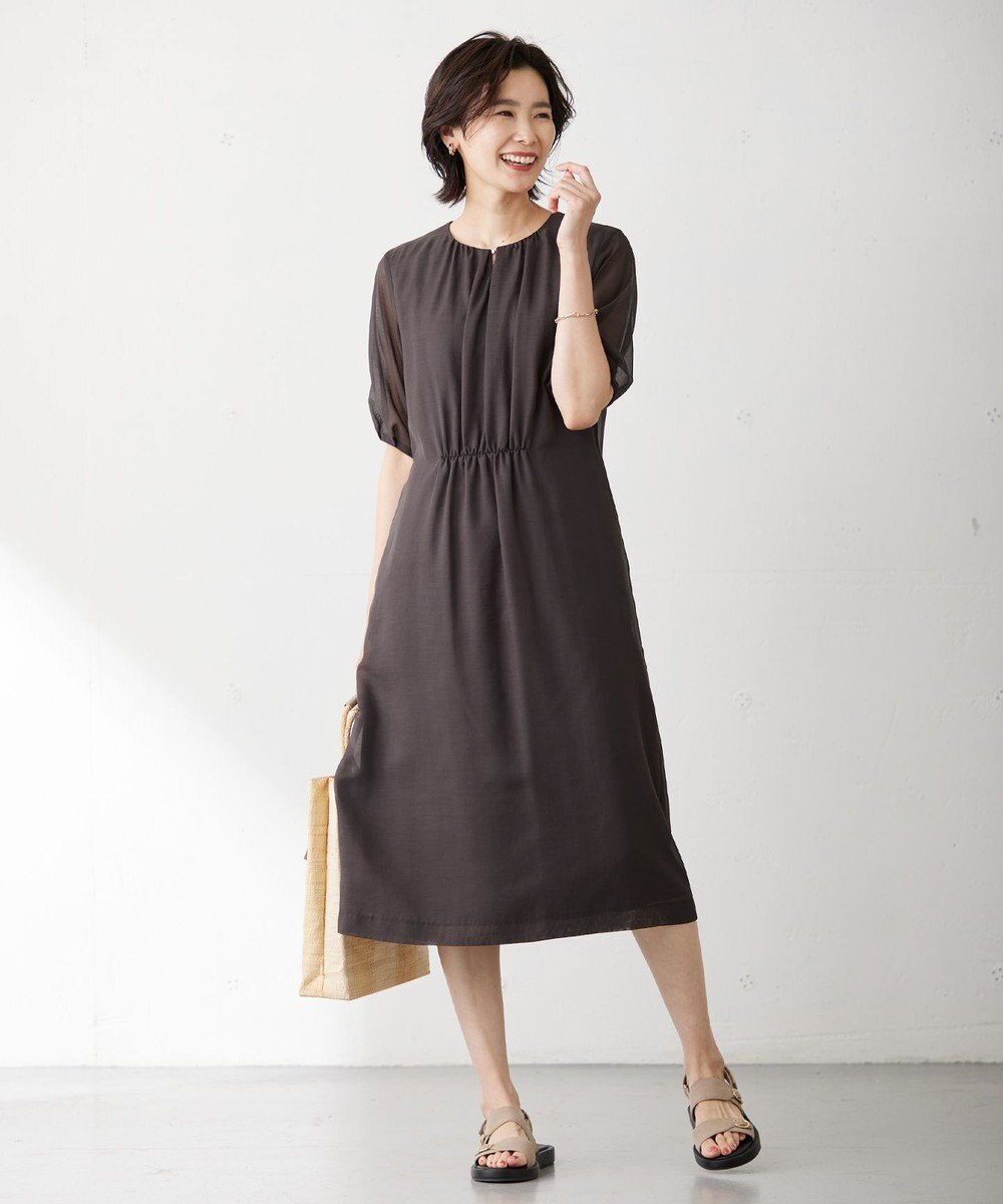 J.PRESS LADIES L 【WEB限定カラーあり・洗える】 ブライトスパンボイル ワンピース 