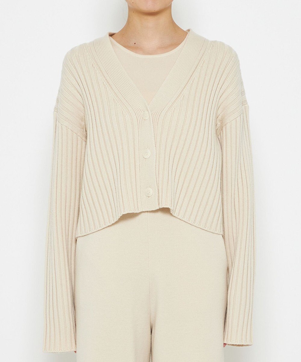 uncrave 【洗える】メリノウール ショートカーディガン（uncrave WHITE） 