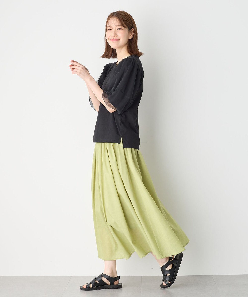 ANY チュールコンビパフスリーブプルオーバー 