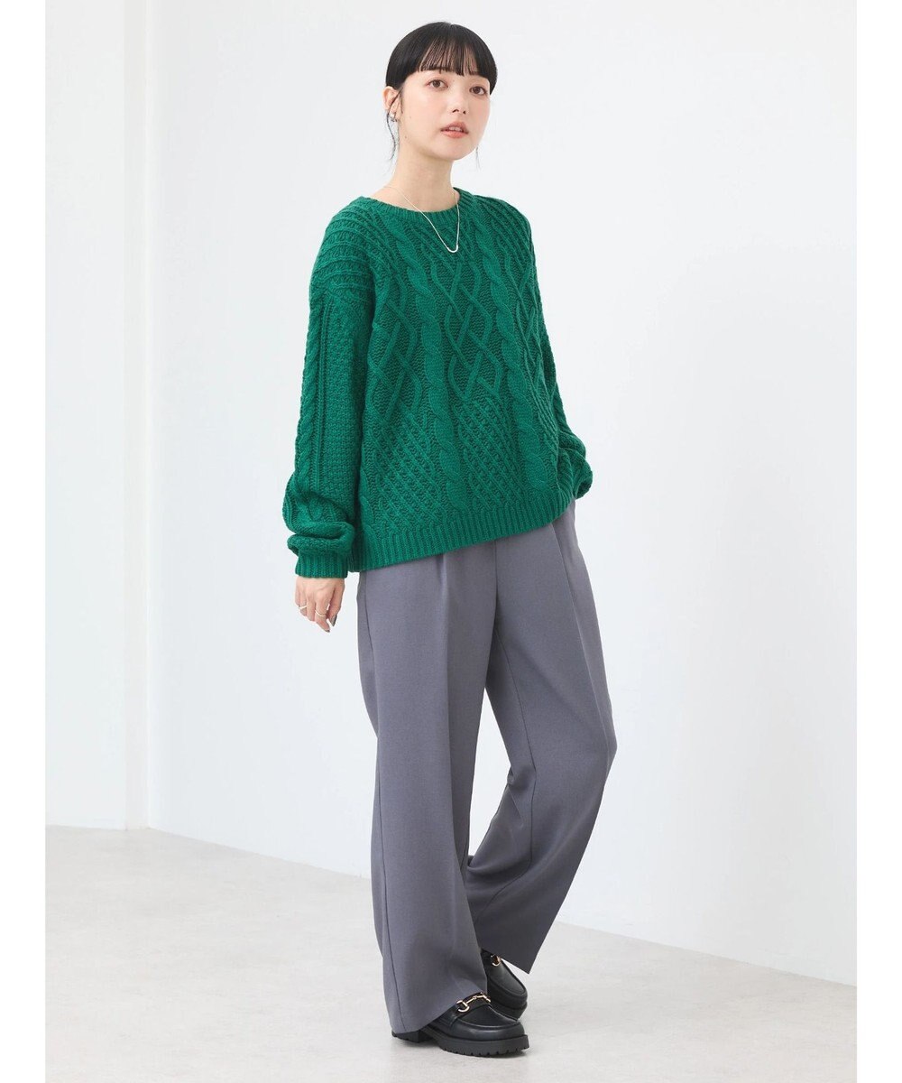 earth music&ecology ウォッシャブルケーブルプルオーバー 