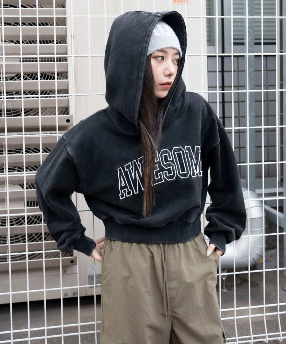 WEGO ロゴショートプルパーカー 