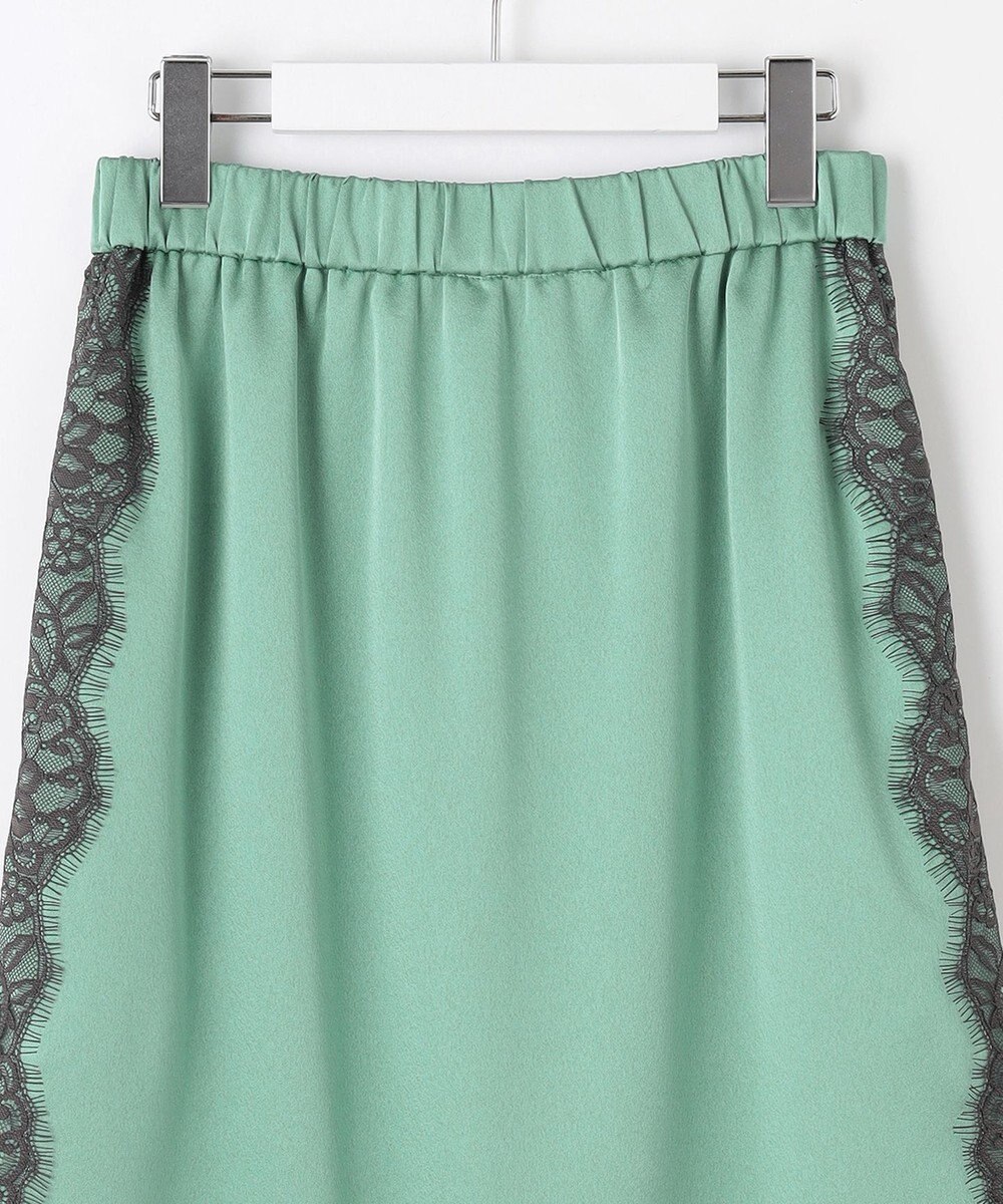自由区 【洗える】サテンレース スカート 