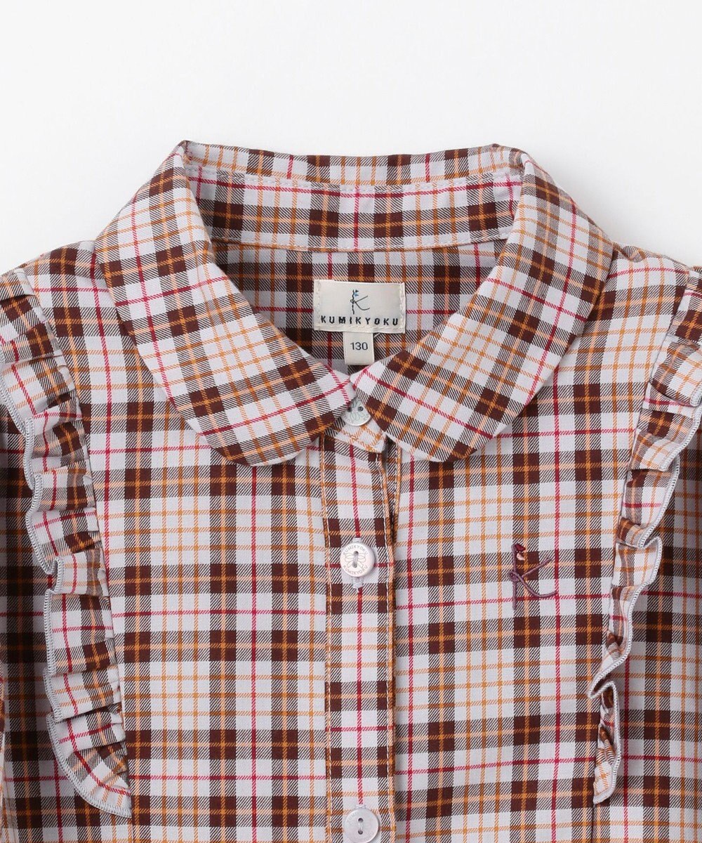 組曲 KIDS 【150-160㎝】リセチェックシャツ ワンピース 