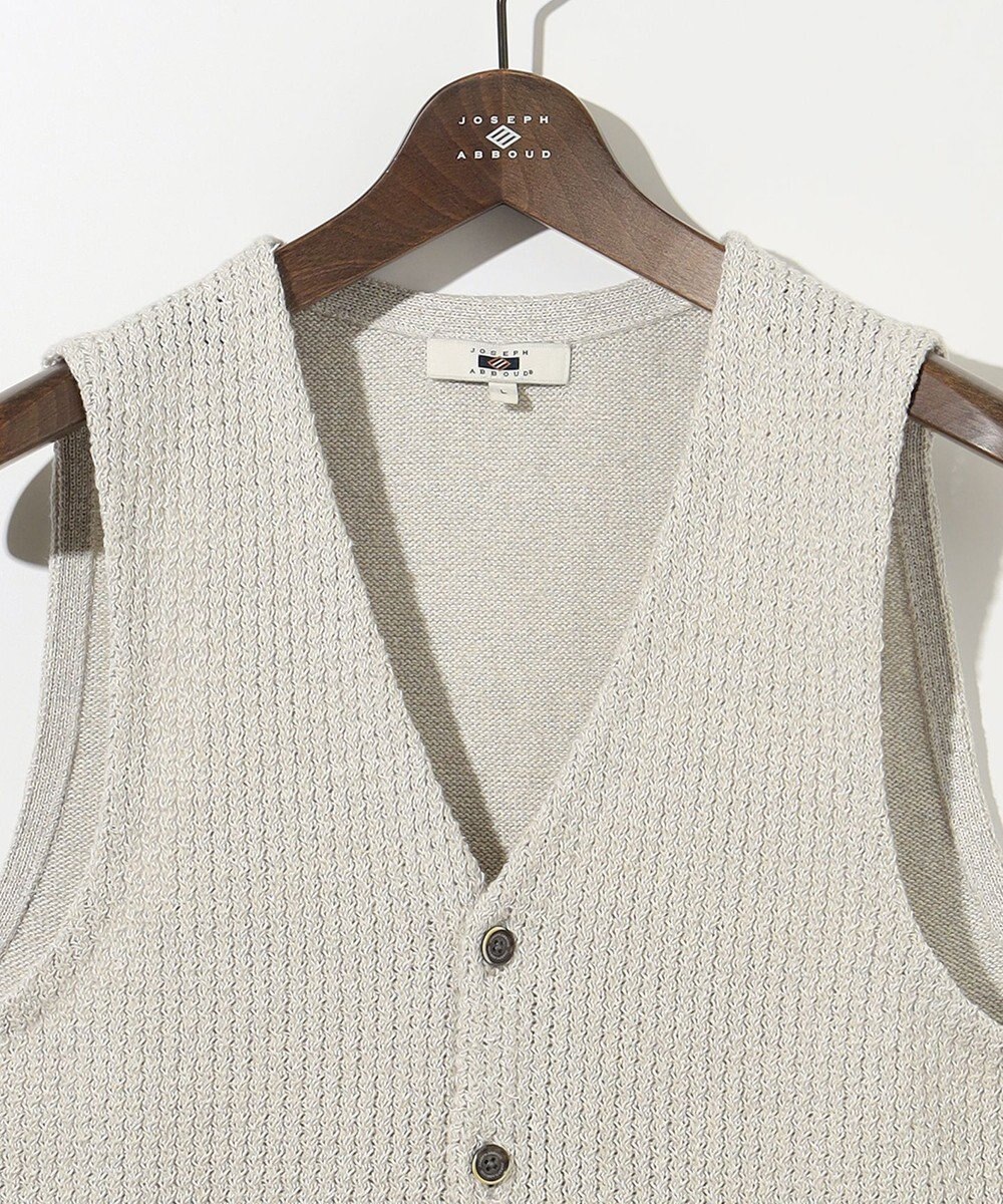 JOSEPH ABBOUD 【和紙使用エコ素材/日本素材/軽量/通気性/速乾性】和紙ムリネ ニット ベスト 