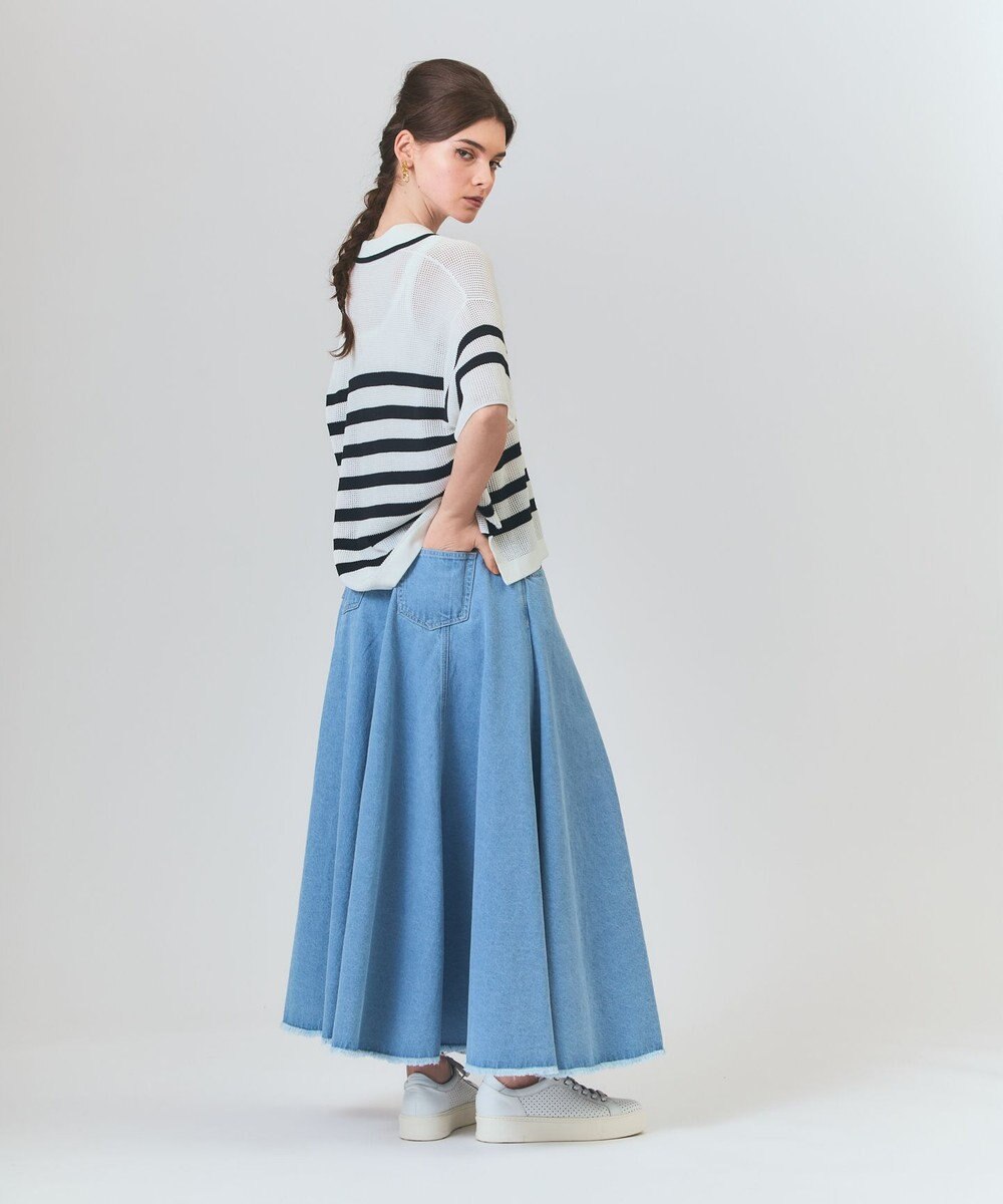 GRACE CONTINENTAL ワッフルボーダートップ 