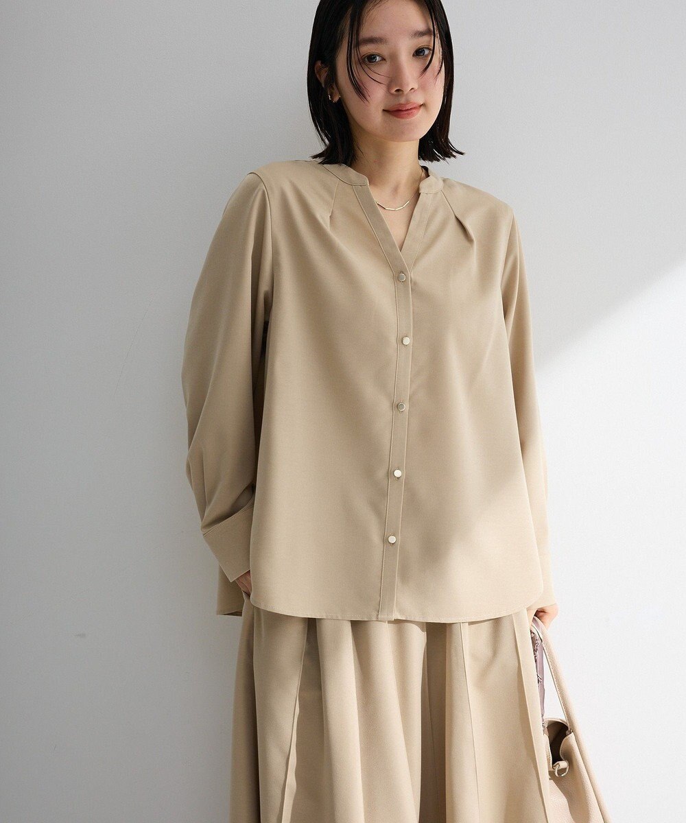 Green Parks ＳＥＴ２点スキッパーブラウス＋プリーツスカート 