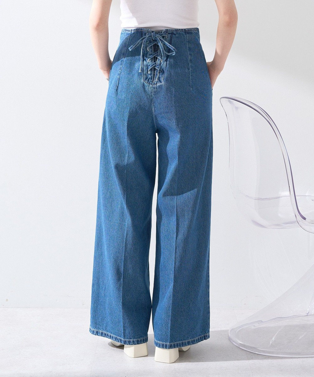 earth music&ecology フロントＺＩＰバックレースアップデニム 