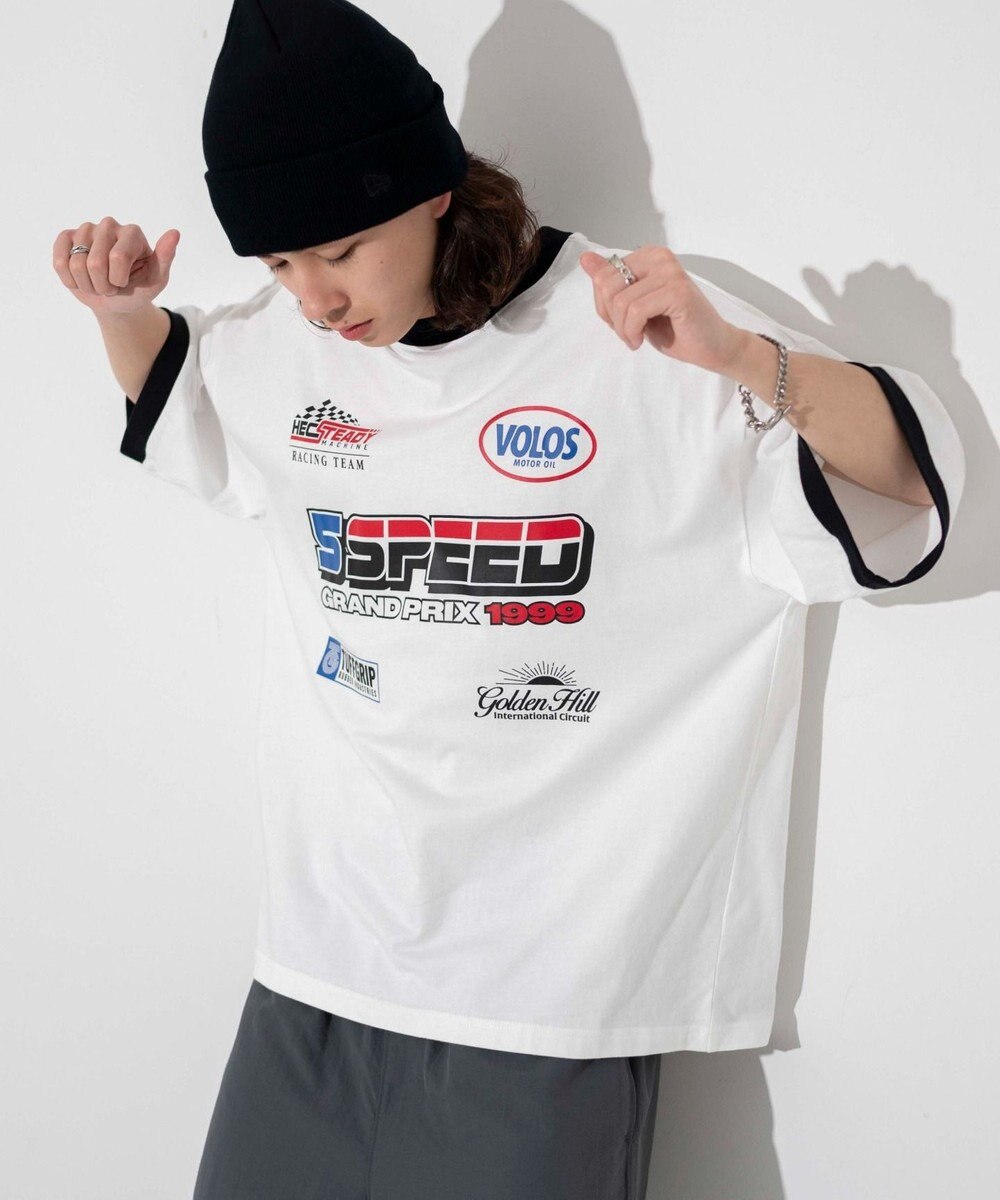 WEGO 【ユニセックス着用ITEM/手洗い可/MLサイズ】レーシングロゴTシャツ 