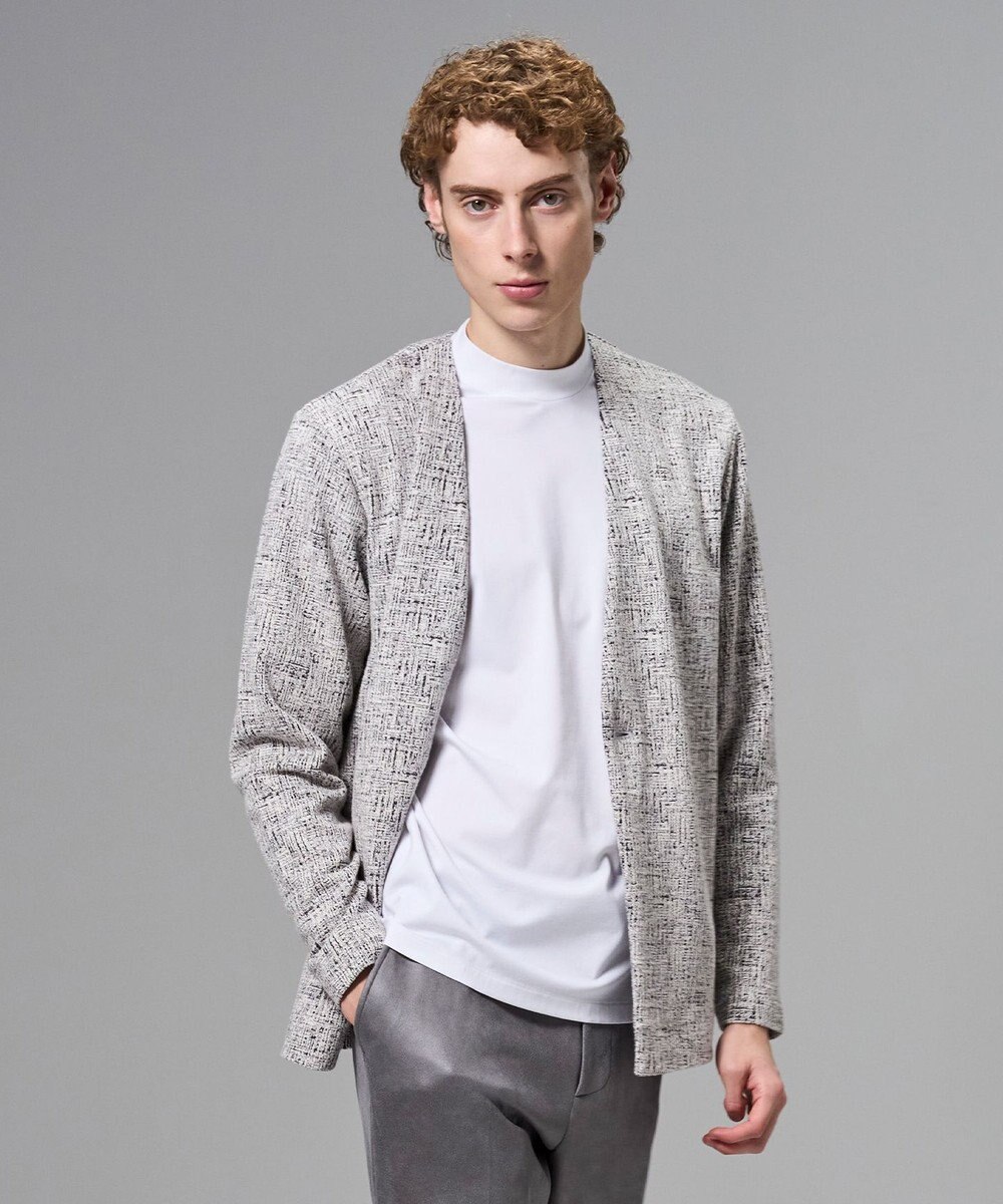 JOSEPH HOMME 【イージーケア】パフィーチェックジャージー　カーディガン 