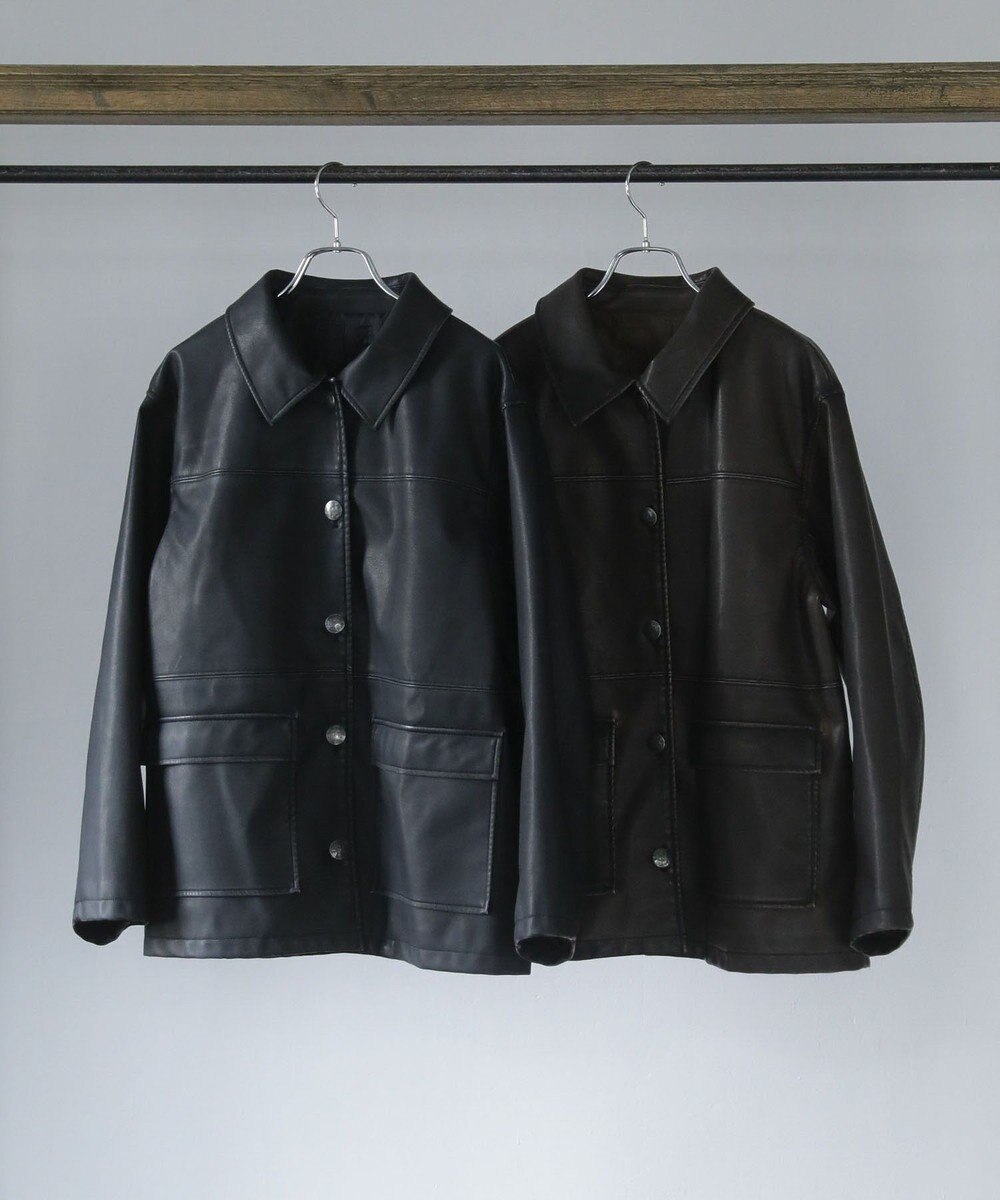 Green Parks ■ＥＳＣＡＲ　ウ゛ィンテージ調エコレザージャケット 