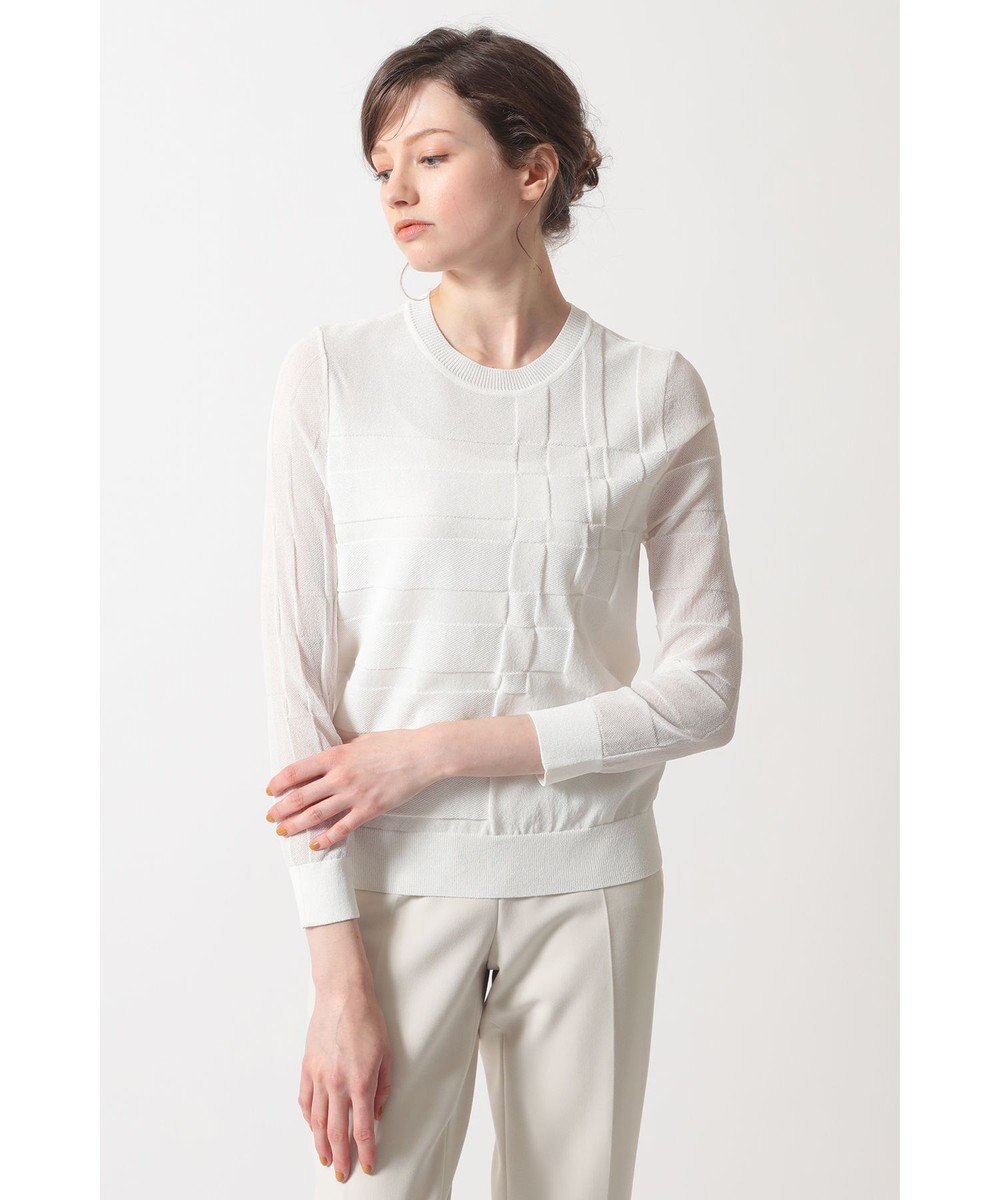 DAKS リンクス柄チェック クルーネックプルオーバー 