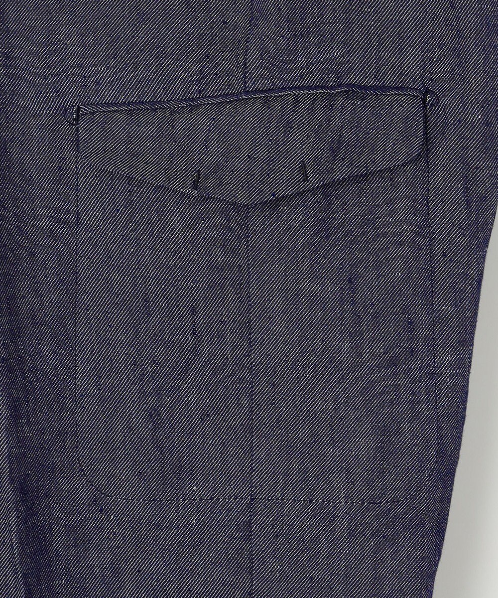 JOSEPH ABBOUD 【ウエストも伸びる！/JAPANファブリック/イージーパンツ/清涼/セットアップ】リネンデニム パンツ 