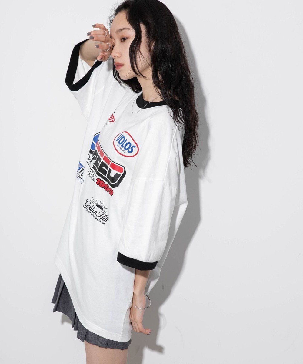 WEGO 【ユニセックス着用ITEM/手洗い可/MLサイズ】レーシングロゴTシャツ 