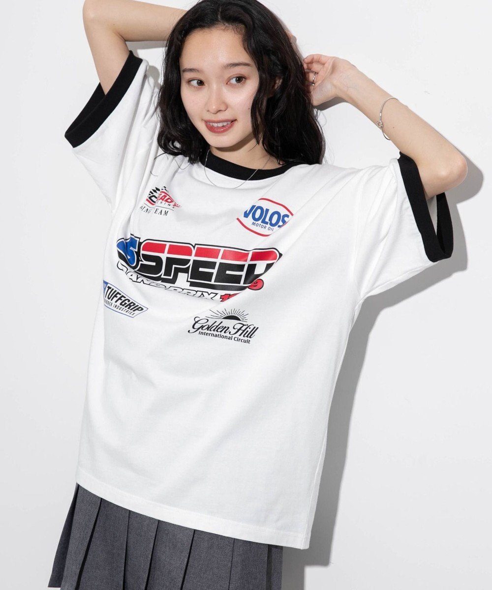 WEGO 【ユニセックス着用ITEM/手洗い可/MLサイズ】レーシングロゴTシャツ 