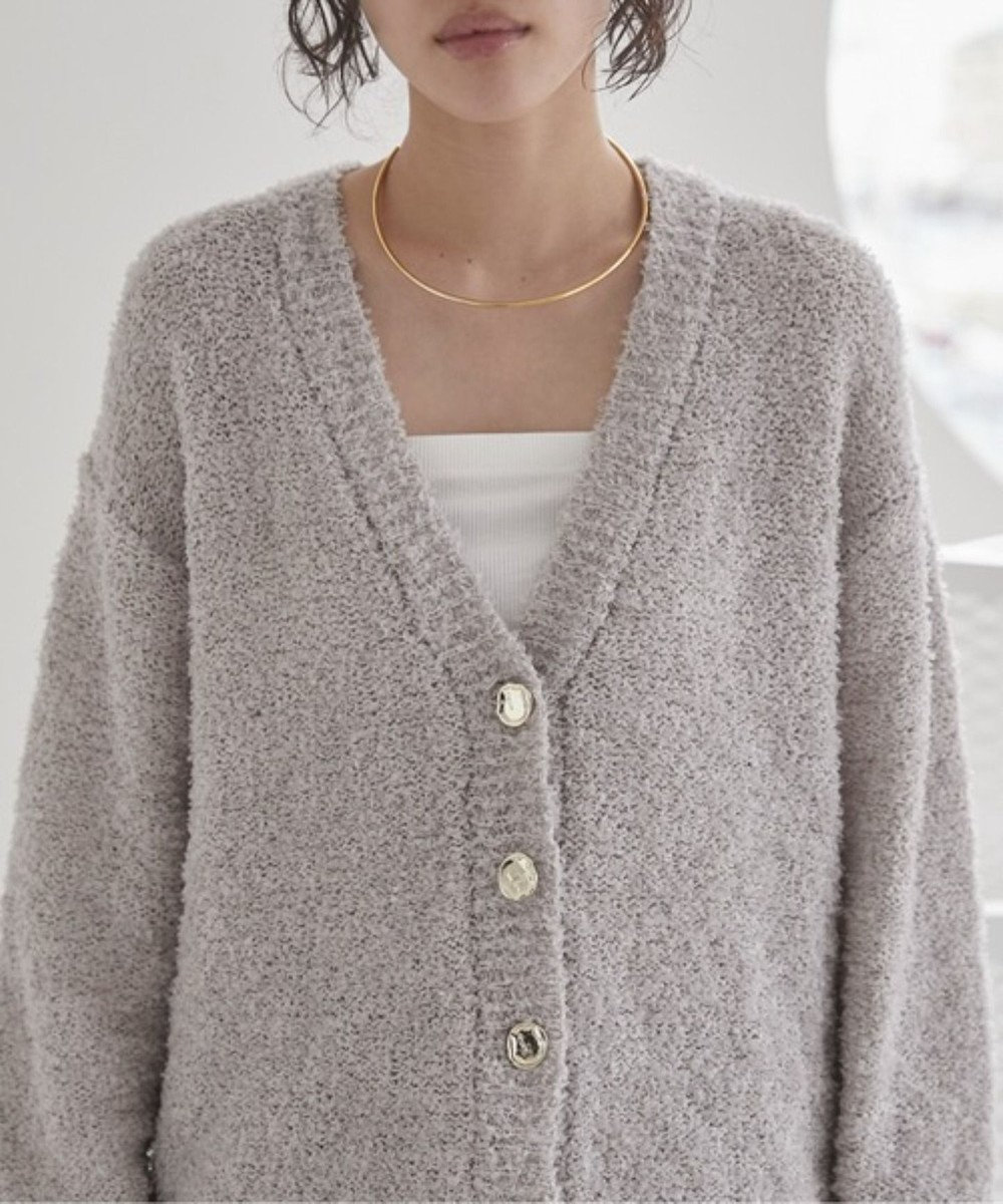 WEGO 【ANGIE VINTAGE】リボンヤーンVネックニットカーディガン 