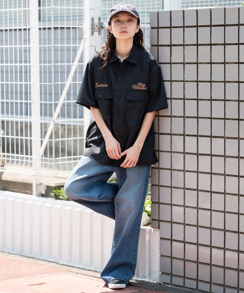 WEGO 【ユニセックス着用ITEM】刺繍ロゴツイルワークシャツ 