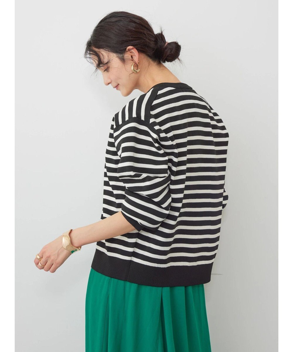 AMERICAN HOLIC エコカルットボーダークルーネックカーディガン 