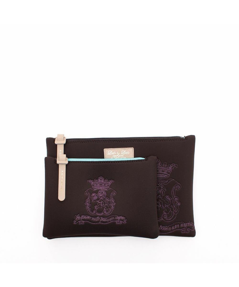 A.D.M.J. 【魔法の様に軽い】マジックライト/イタリアンファブリックステッチ刺しゅうフラットポーチ2セット(S・M) 