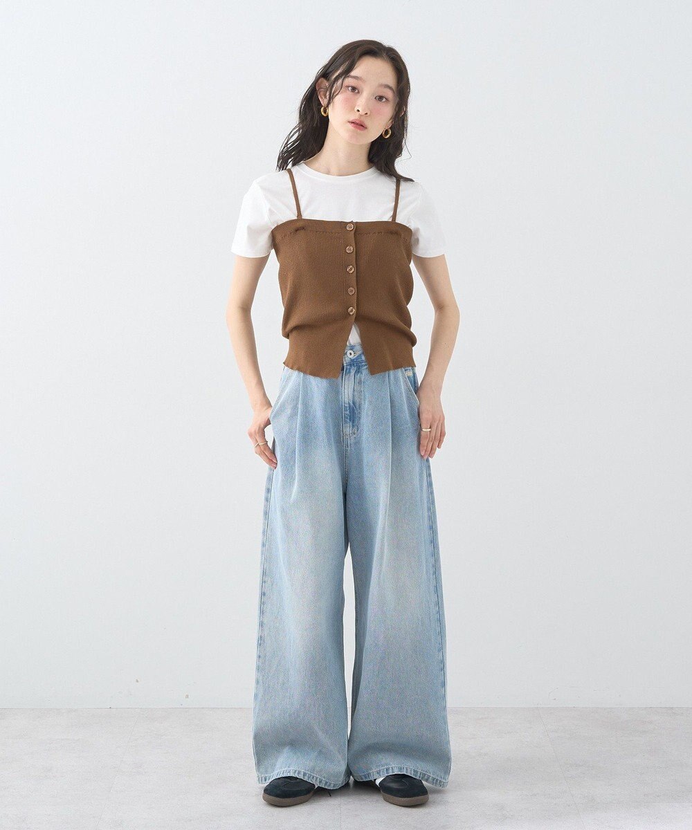 earth music&ecology ＳＥＴ２点コンパクトＴＥＥ＋マルチｗａｙニットビスチ 