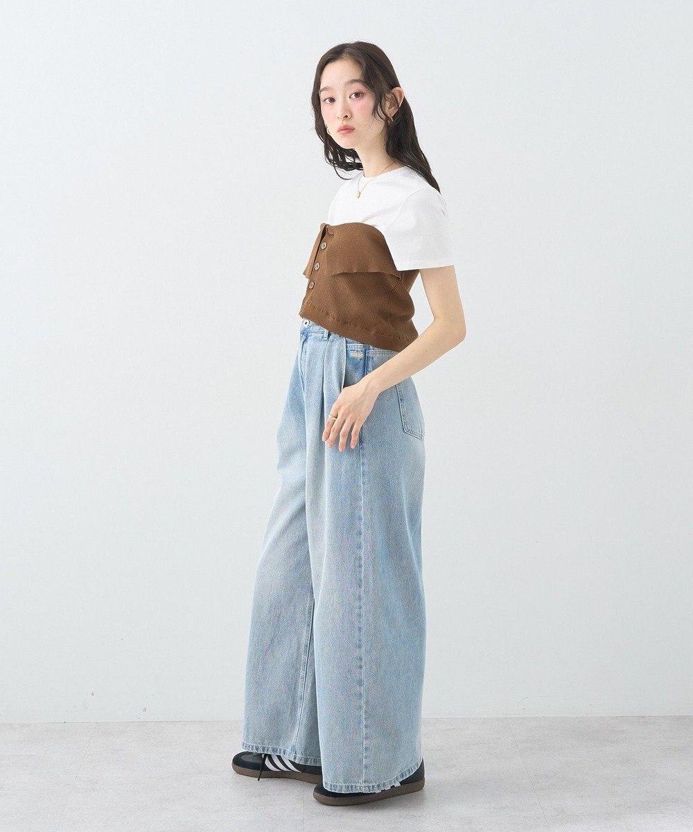 earth music&ecology ＳＥＴ２点コンパクトＴＥＥ＋マルチｗａｙニットビスチ 