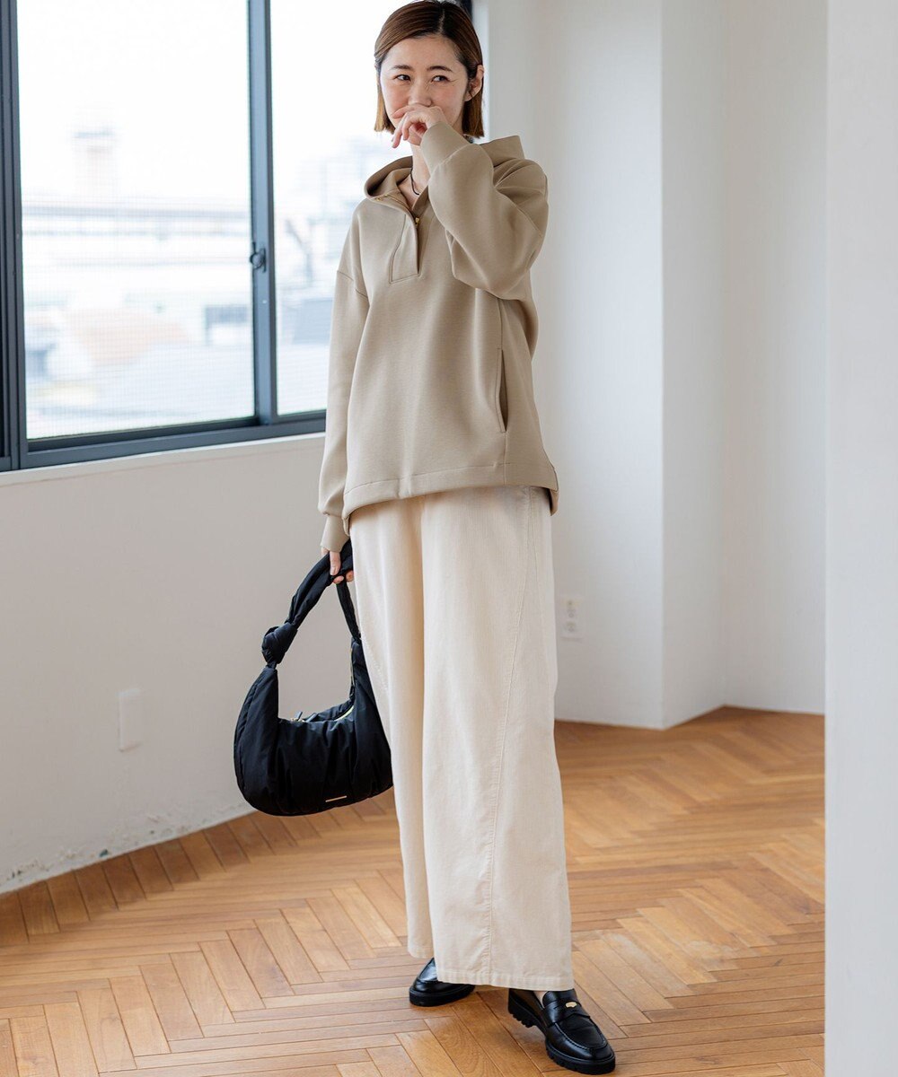 23区 S 【洗える】コットンエアーダンボール ドロスト フーディー 