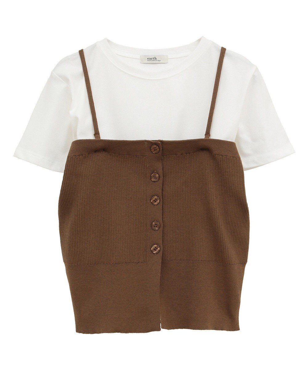 earth music&ecology ＳＥＴ２点コンパクトＴＥＥ＋マルチｗａｙニットビスチ 