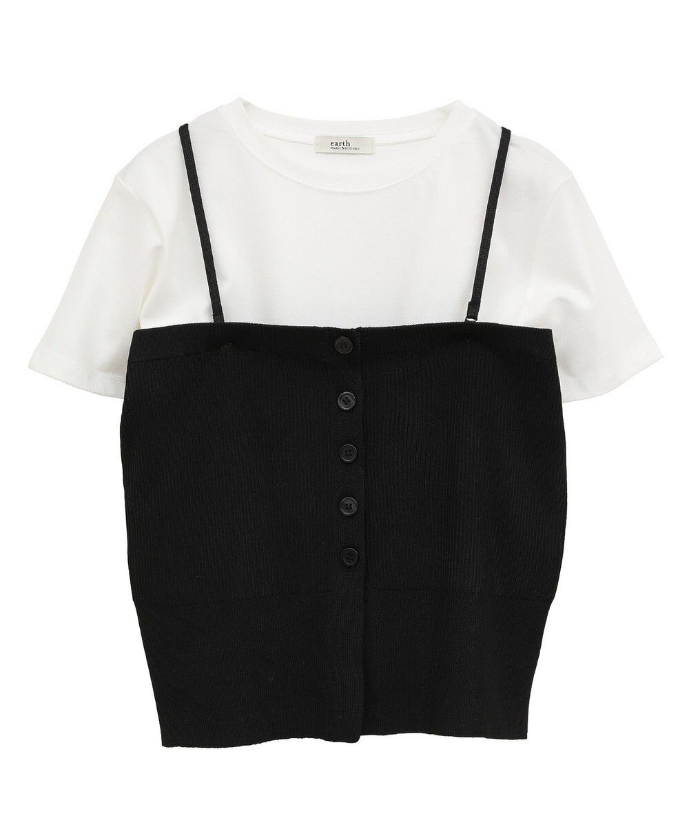 earth music&ecology ＳＥＴ２点コンパクトＴＥＥ＋マルチｗａｙニットビスチ 