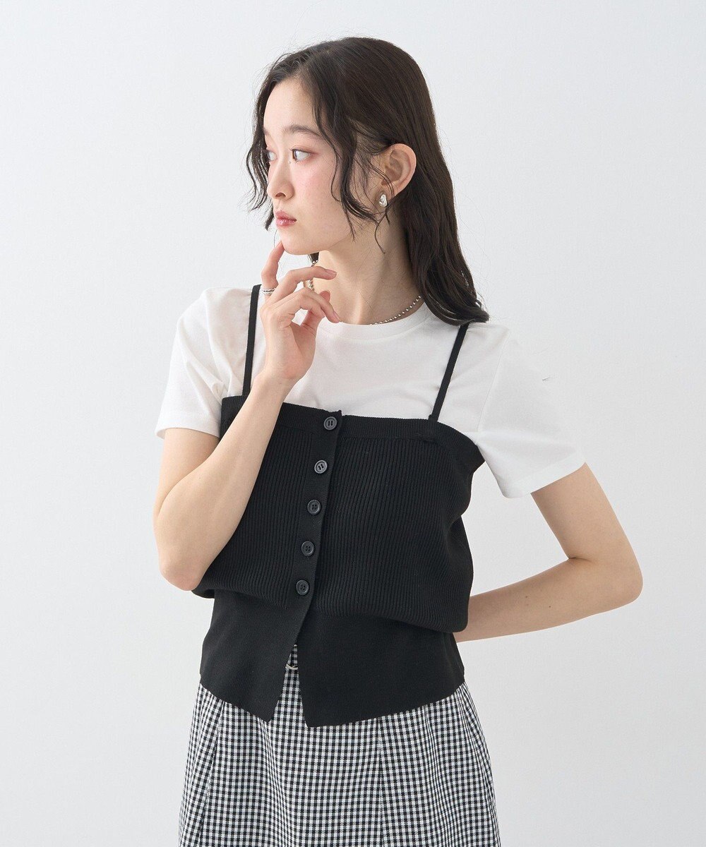 earth music&ecology ＳＥＴ２点コンパクトＴＥＥ＋マルチｗａｙニットビスチ 