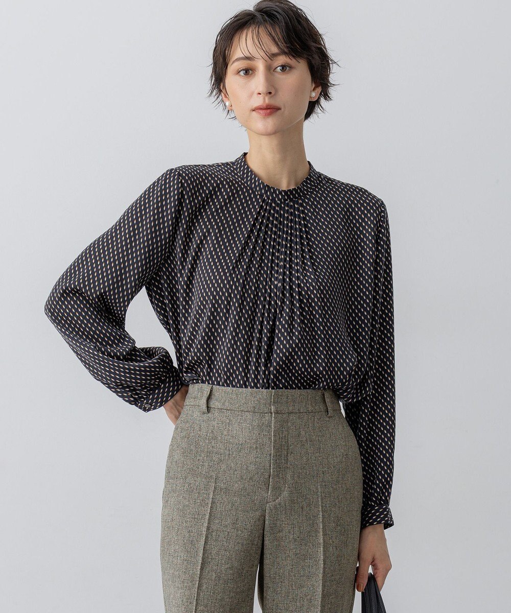 23区 L 【洗える】グラデーションドットプリント ブラウス 