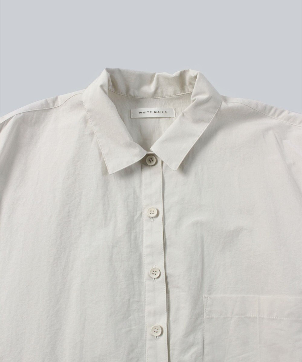 WHITE MAILS 【UNISEX】COTTON PAPER WASHED ポプリンロングシャツ 