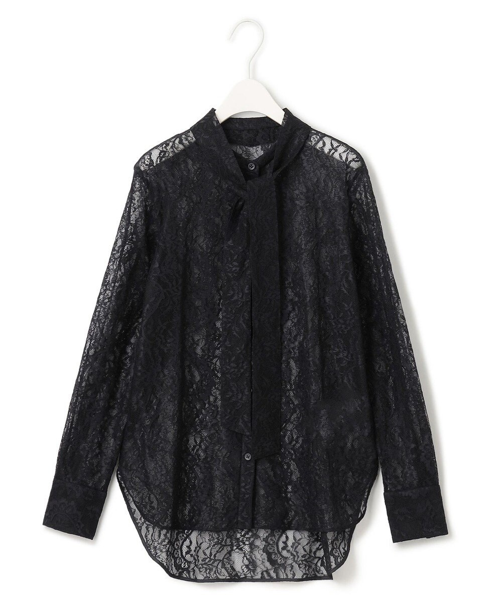 ICB 【洗える】ナイロンラッセルレース バンドカラーシャツ 