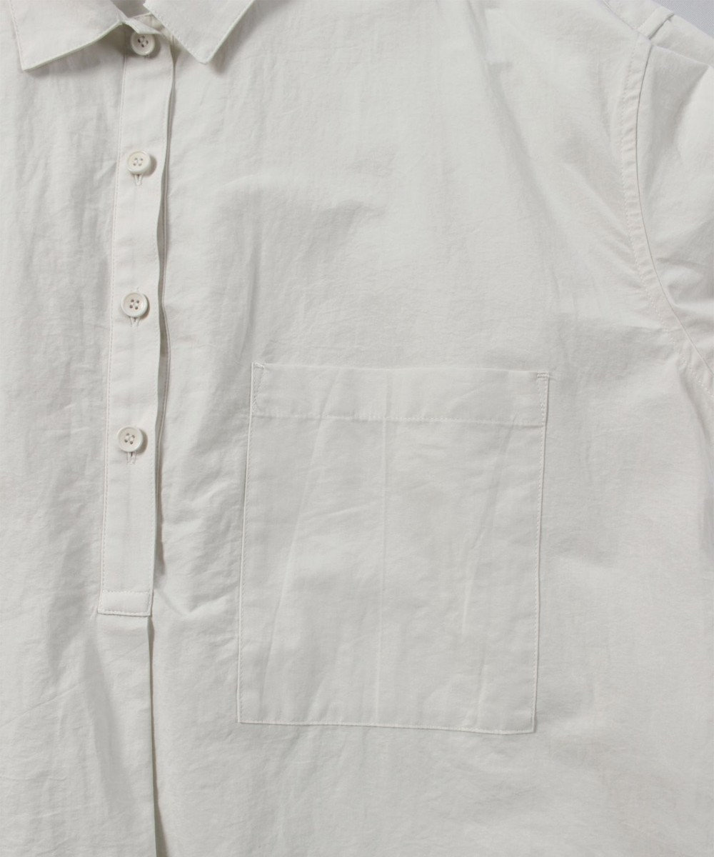 WHITE MAILS 【UNISEX】COTTON PAPER WASHED ポプリンロングシャツ 