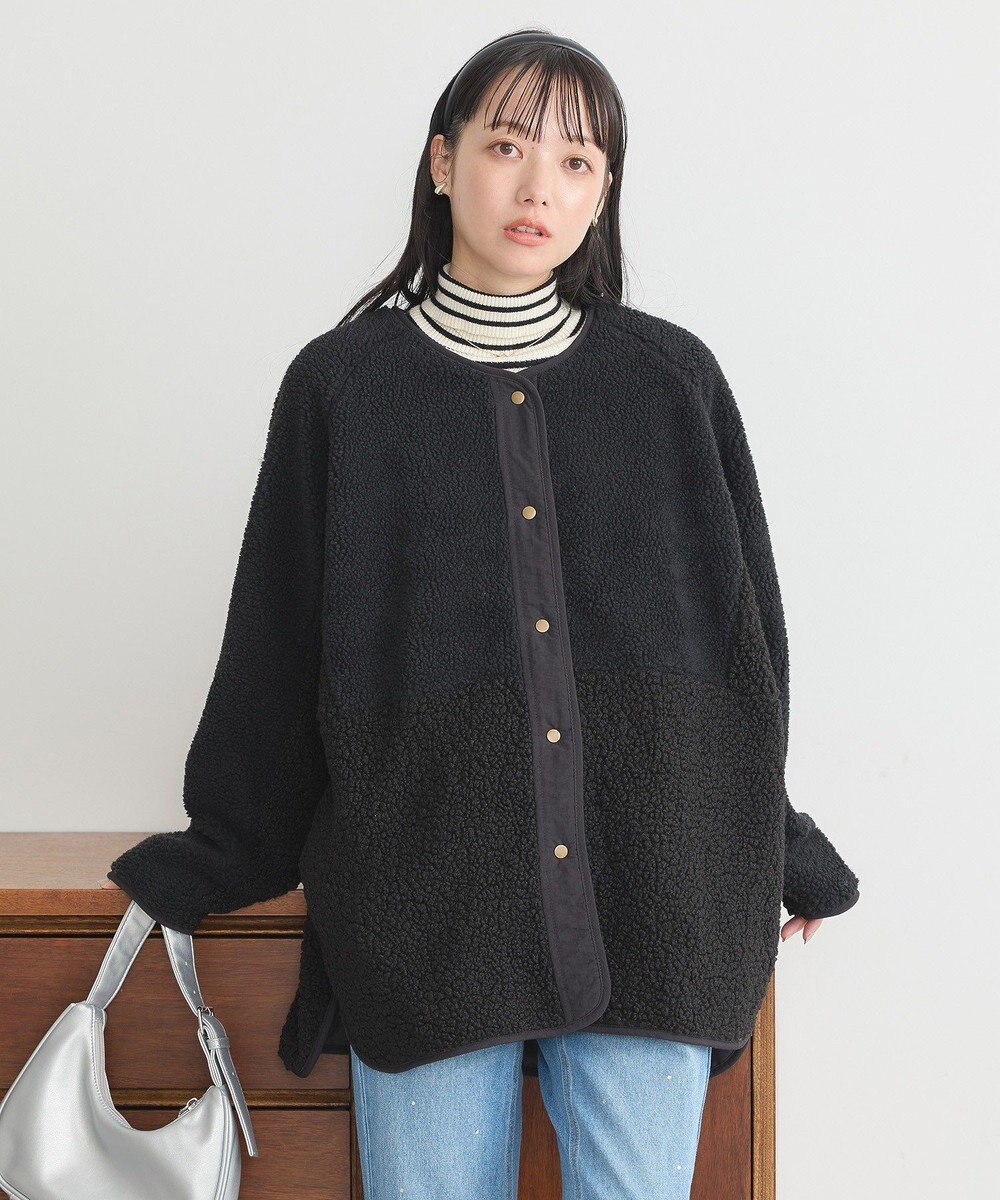 earth music&ecology 粒違い切替ボアブルゾン 