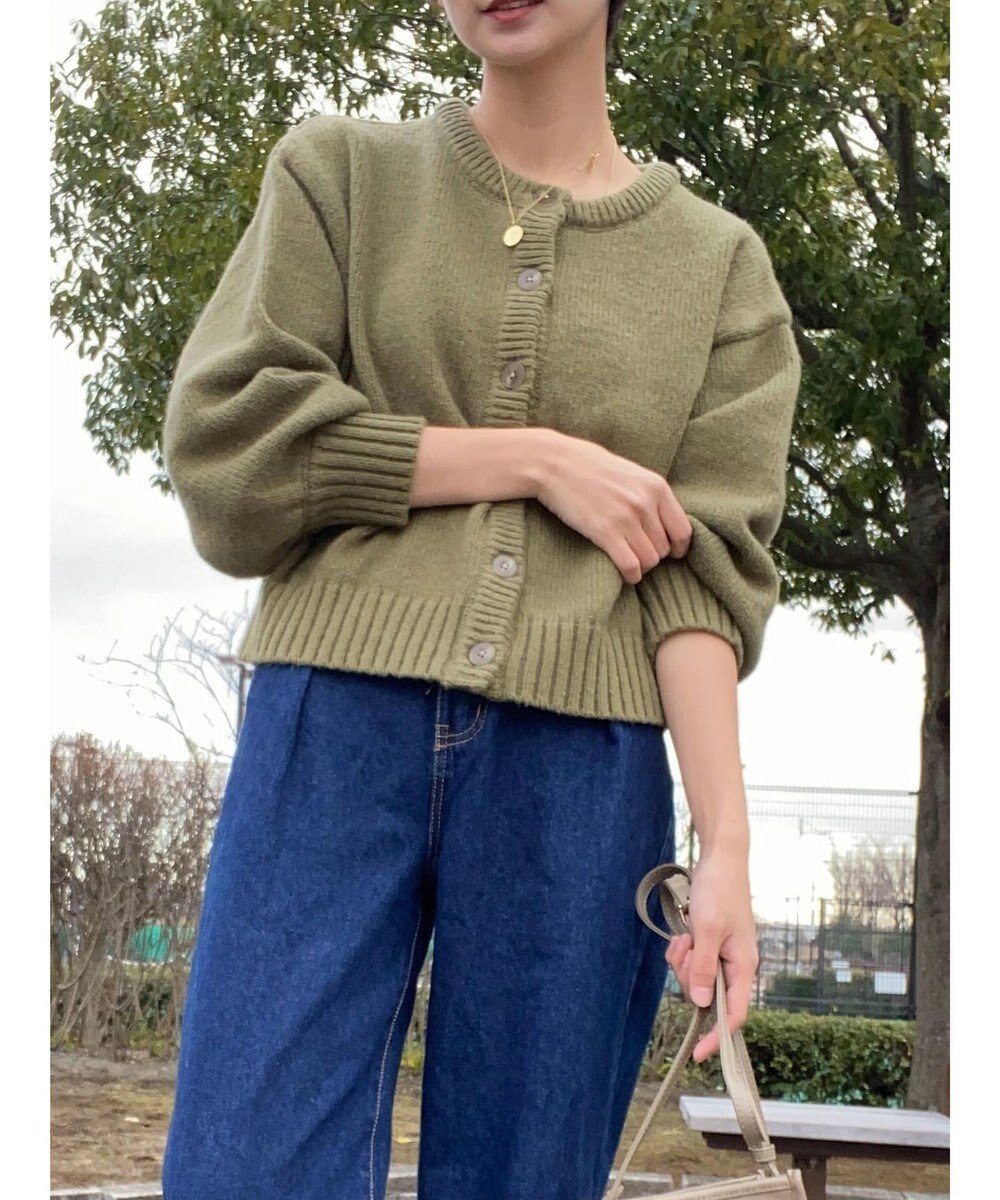 Green Parks クルーネックカーディガン 