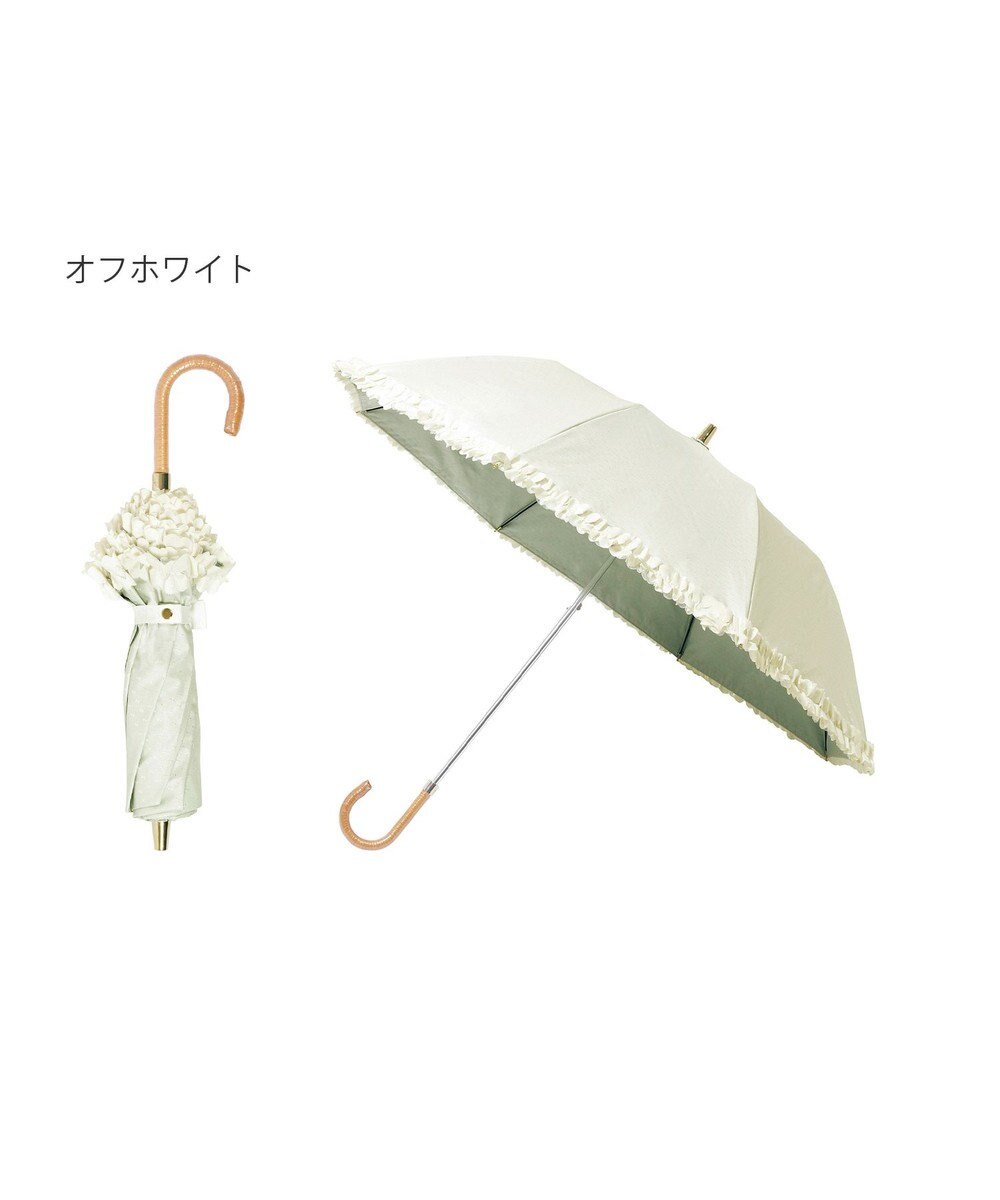 MOONBAT 【晴雨兼用日傘】LANVIN en Bleu (ランバン オン ブルー) 折りたたみ日傘 ドビーフリル 遮光 遮熱 UV 