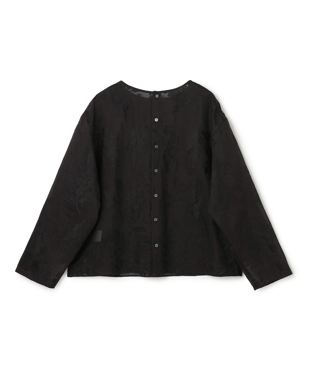 UNFILO L 【前後着用可能の2WAY仕様】ボタニカル エンブロイダリー ブラウス 