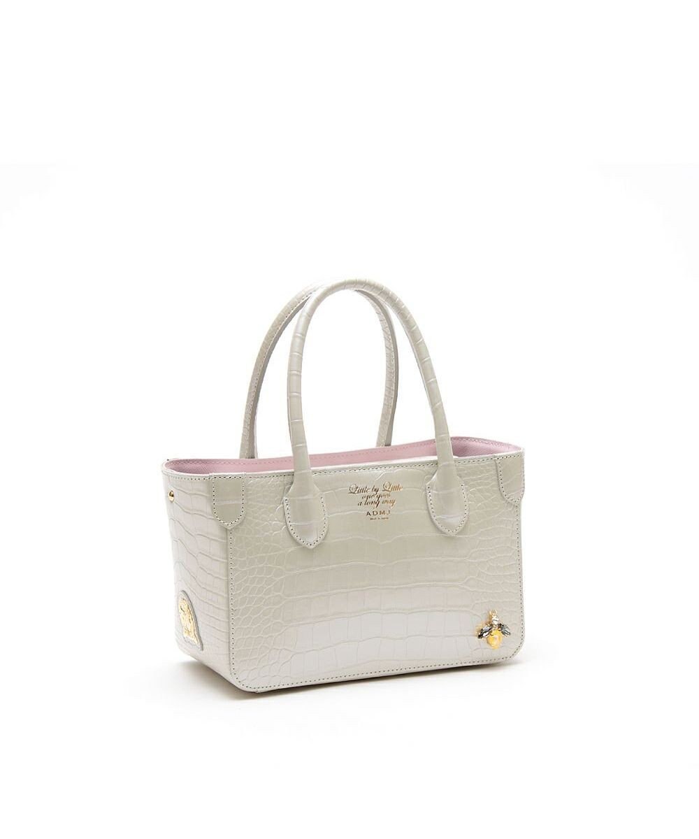 A.D.M.J. 【牛革】クロコ型押し ザ・ビーDカン付ミニトート 