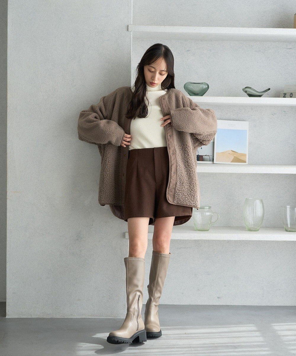 earth music&ecology 粒違い切替ボアブルゾン 