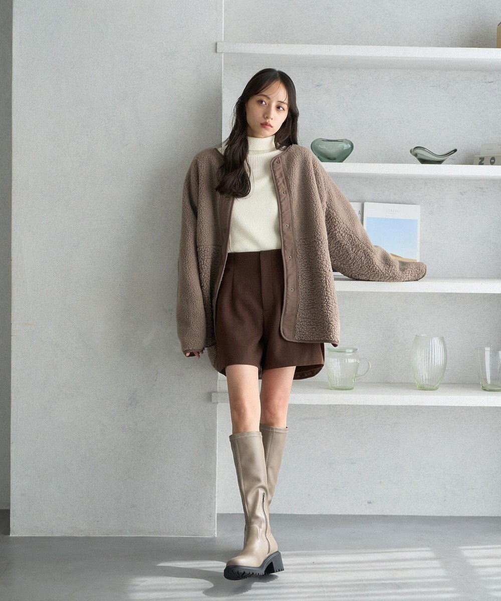 earth music&ecology 粒違い切替ボアブルゾン 