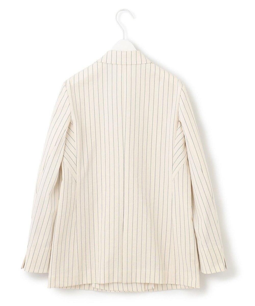 ICB L 【洗える】 LooseWeave ストライプ柄ダブルブレストジャケット 