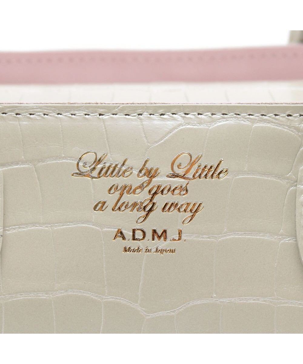 A.D.M.J. 【牛革】クロコ型押し ザ・ビーDカン付ミニトート 