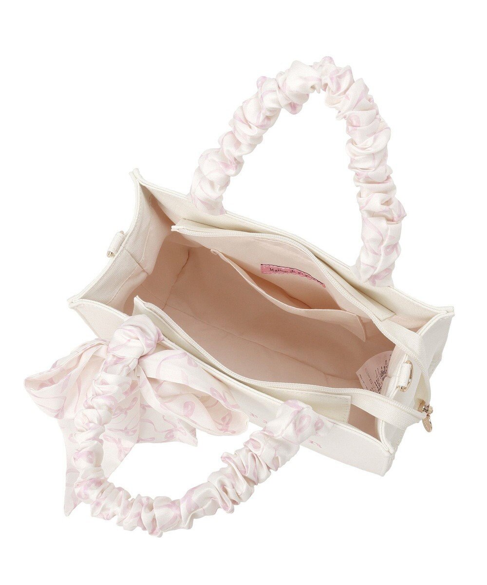 Maison de FLEUR スカーフ付きギャザーハンドル２Ｗａｙバッグ 