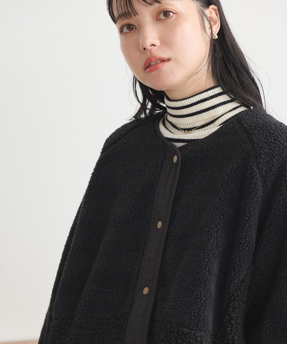 earth music&ecology 粒違い切替ボアブルゾン 