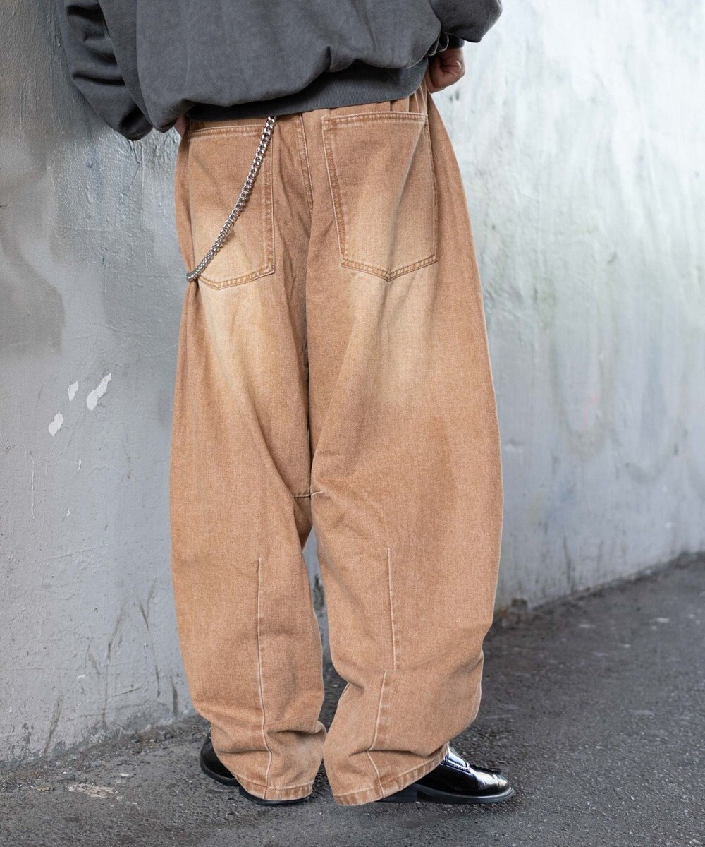 WEGO チェーン付きバルーンデニムパンツ 