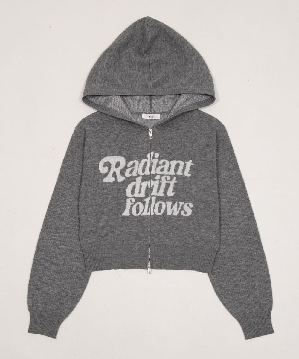 WEGO グラフィックジャガードニットZIPパーカー 