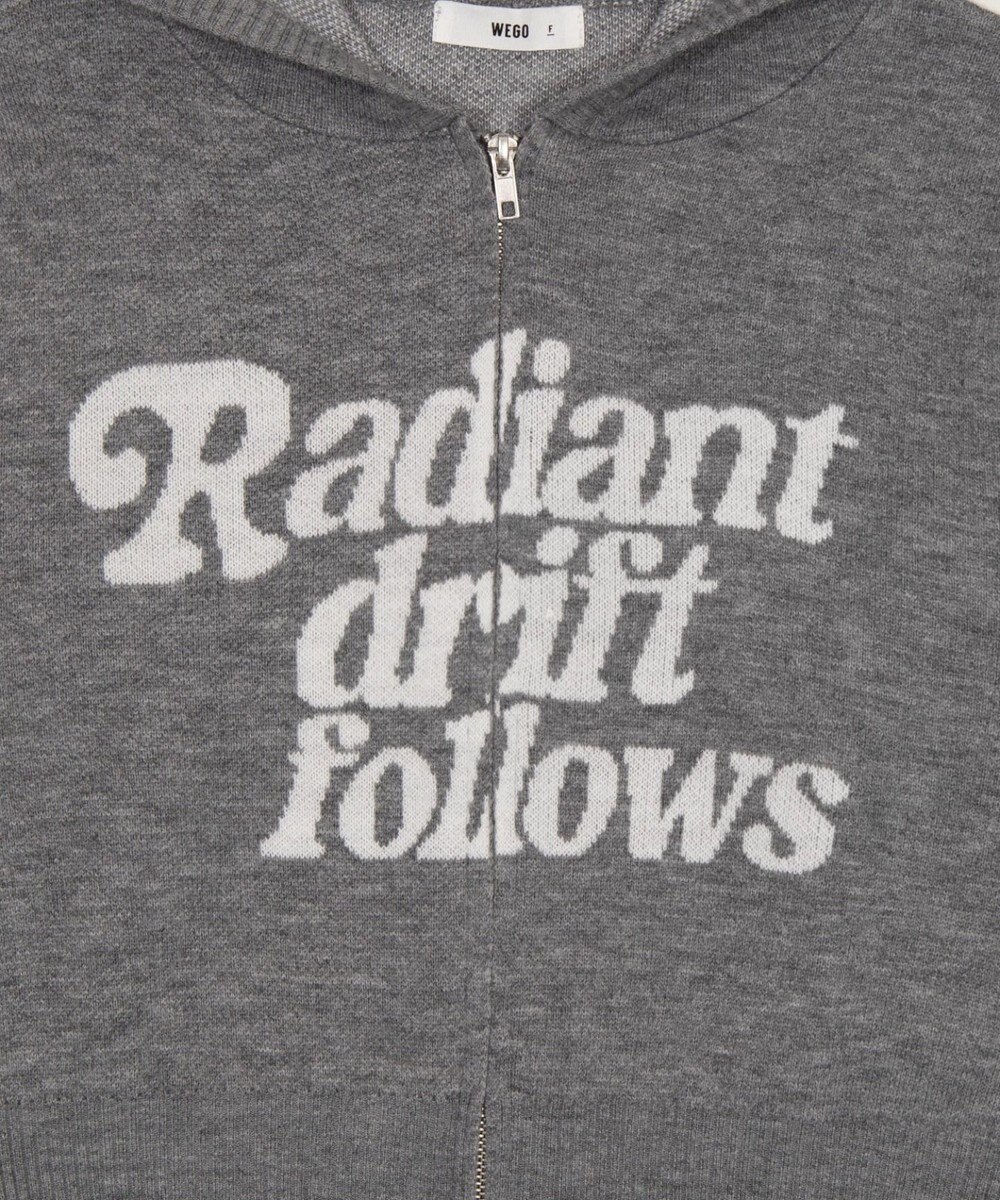 WEGO グラフィックジャガードニットZIPパーカー 