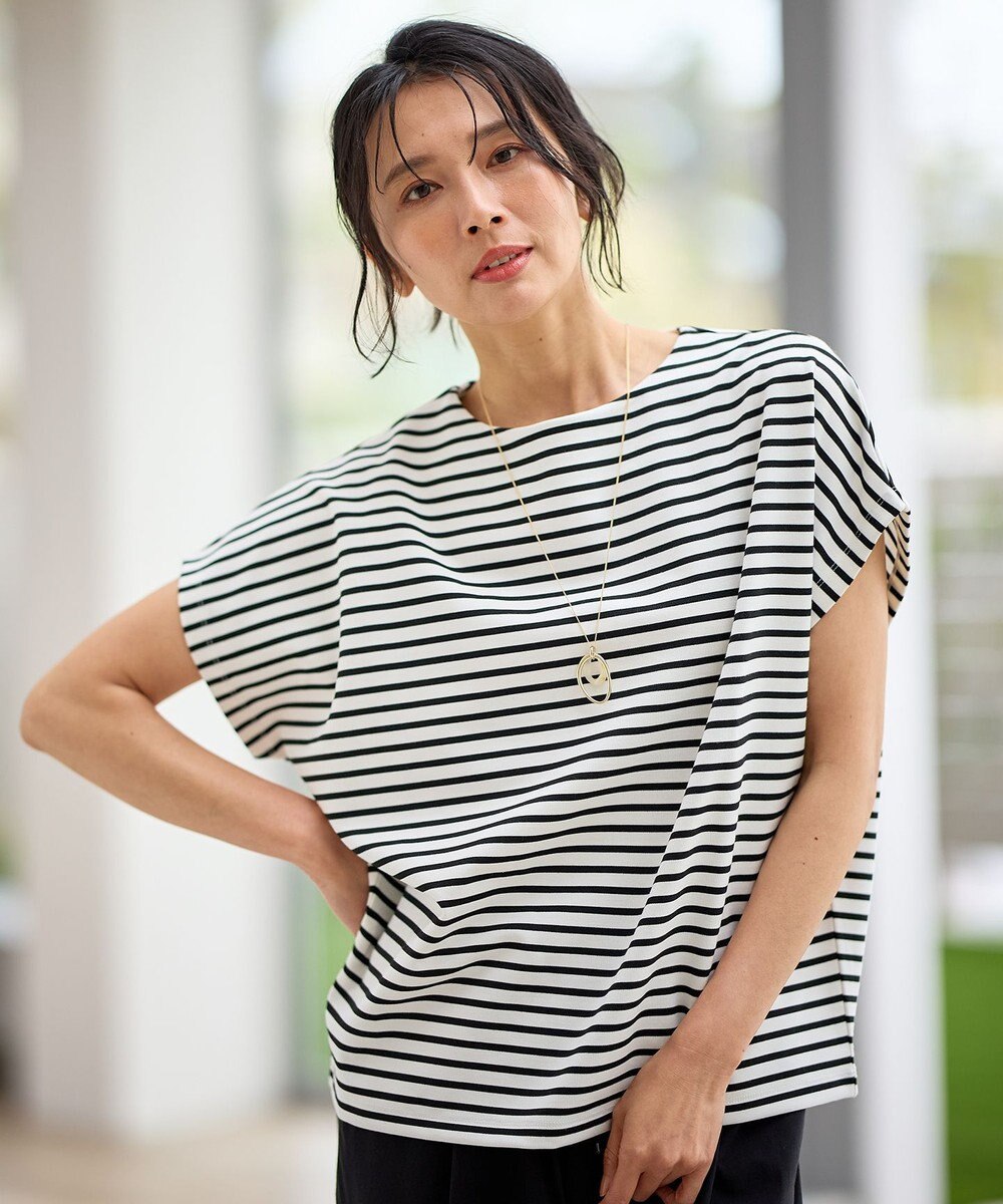 ANY L 【洗濯機可/接触冷感/UVカット/アンチピリング】ドライポンチフレンチスリーブプルオーバー 