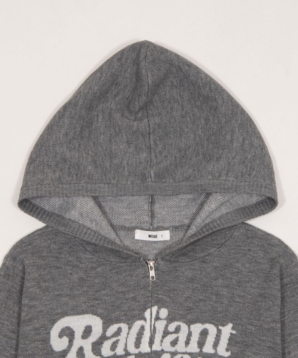 WEGO グラフィックジャガードニットZIPパーカー 