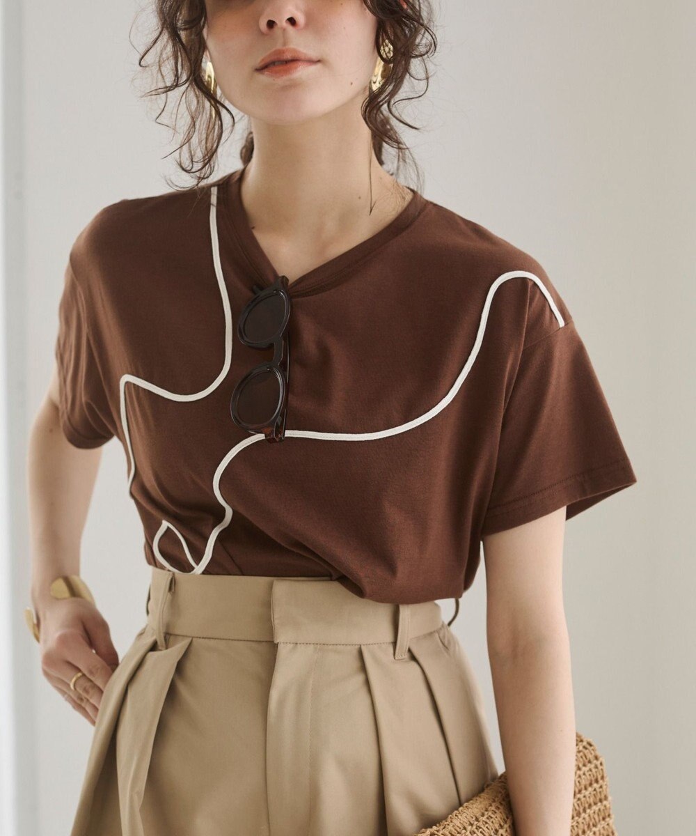 WEGO 【ANGIE VINTAGE】コード刺繍デザインTシャツ 