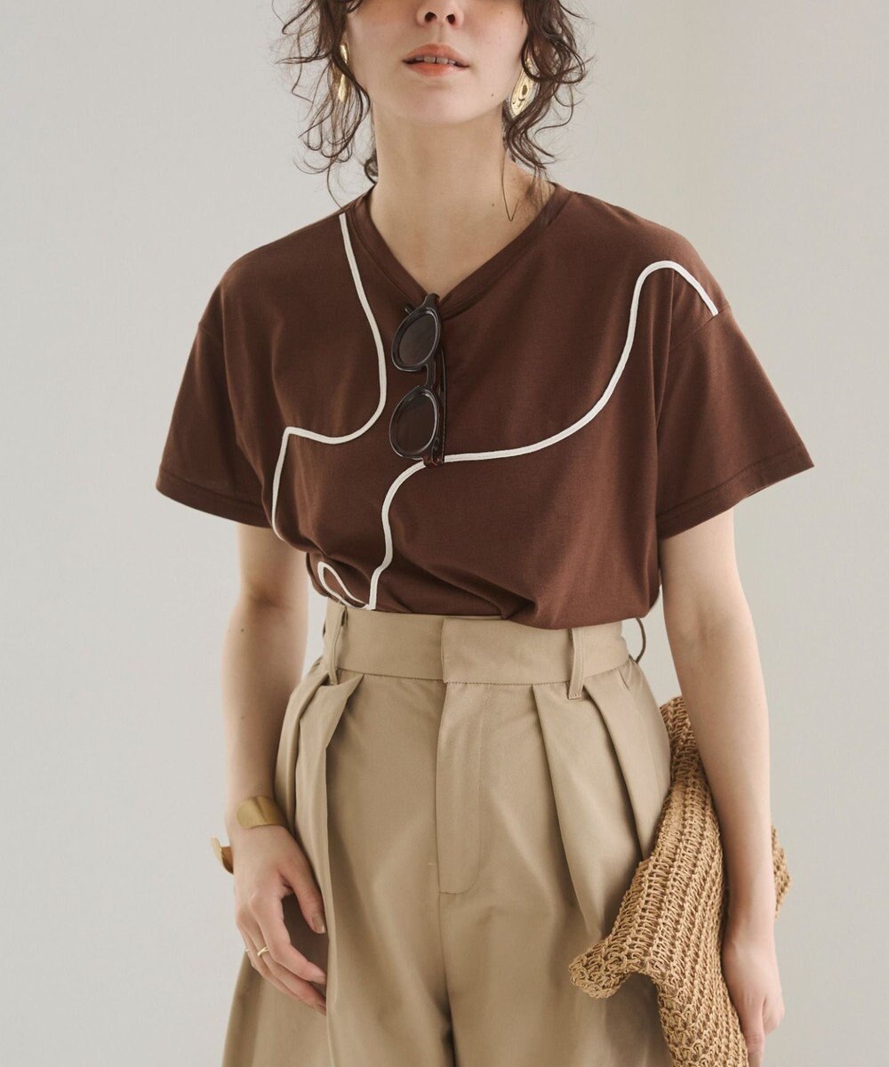WEGO 【ANGIE VINTAGE】コード刺繍デザインTシャツ 